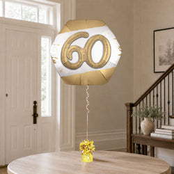 Golder Age 60 Multi Foil Balloon 30Inch Party Decoration
