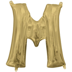 White Gold Letter M Supershape Foil Balloons 81x83cm Party Decoration