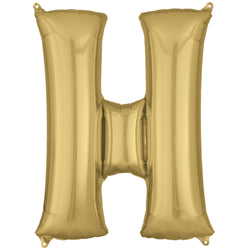 White Gold Letter H Supershape Foil Balloons 66x81cm Party Decoration