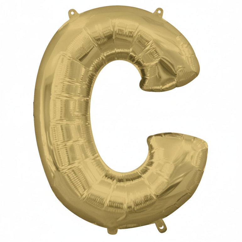 White Gold Letter C Supershape Foil Balloon 63cmx81cm Party Decoration