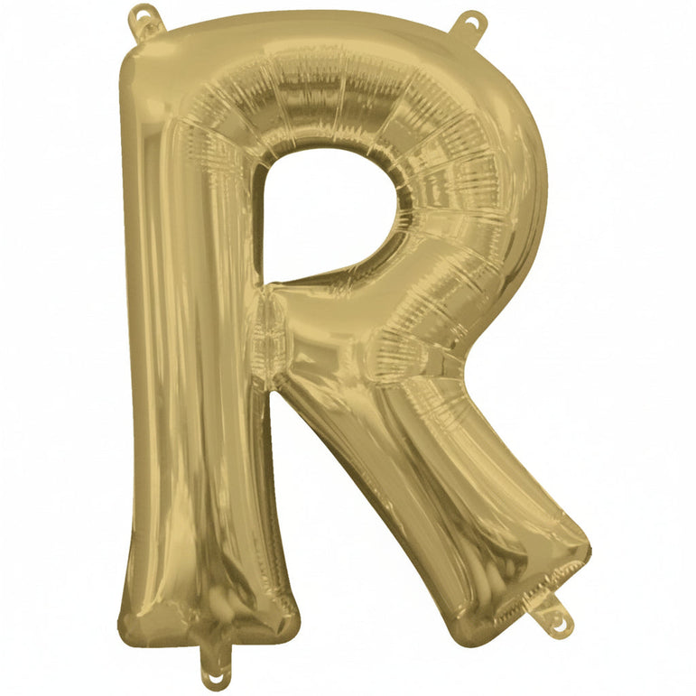 White Gold Letter R Supershape Foil Balloon 58x81cm Party Decoration