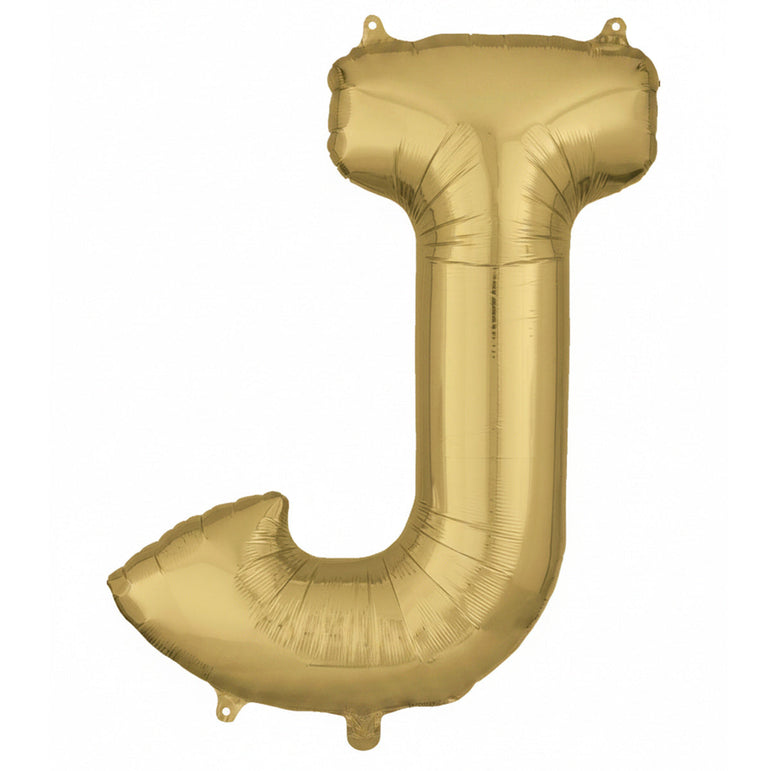 White Gold Letter J Supershape Foil Balloon 58x83cm Party Decoration