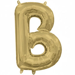 White Gold Letter B Supershape Foil Balloons 58x86cm Party Decoration