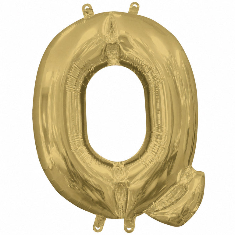 White Gold Letter Q Supershape Foil Balloon 60x81cm Party Decoration