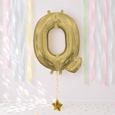 White Gold Letter Q Supershape Foil Balloon 60x81cm Party Decoration - Party Centre