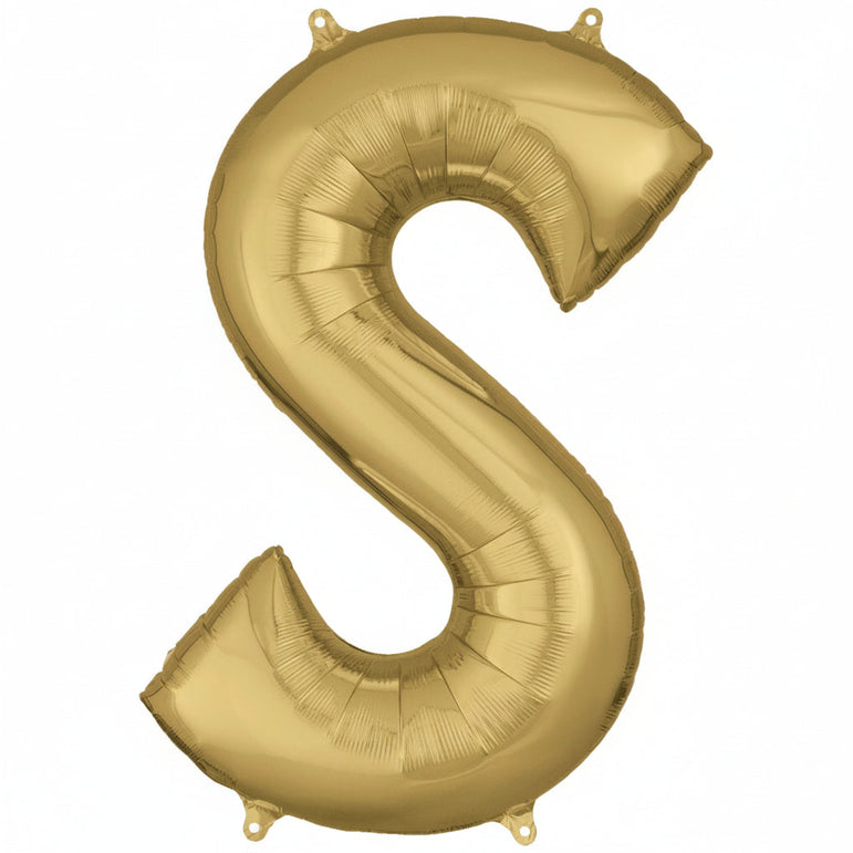 Gold letter 'S' balloon with Anagram logo on a white background