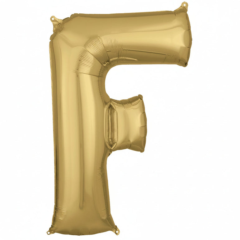 Gold letter 'F' balloon with Anagram logo on a white background