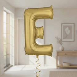 White Gold Letter E Supershape Foil Balloon 53x81cm Party Decoration