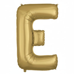 White Gold Letter E Supershape Foil Balloon 53x81cm Party Decoration