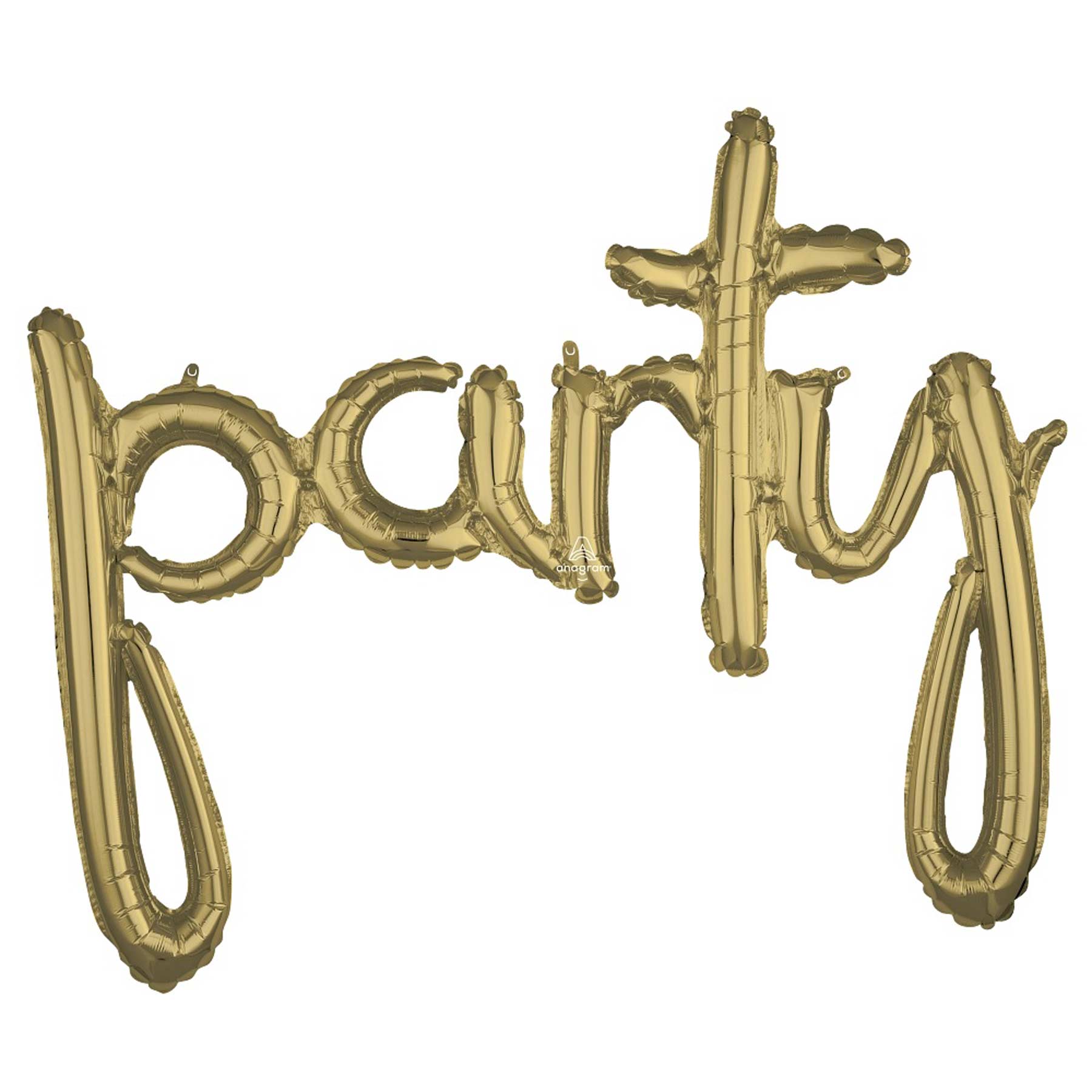 Party Script Phrase White Gold Foil Balloon 99x78cm - Party Centre