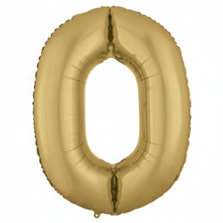 White Gold Number 0 Supershape Foil Balloon 66x88cm Party Decoration