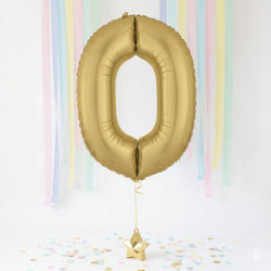 White Gold Number 0 Supershape Foil Balloon 66x88cm Party Decoration