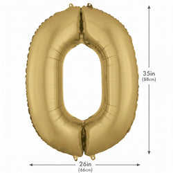 White Gold Number 0 Supershape Foil Balloon 66x88cm Party Decoration