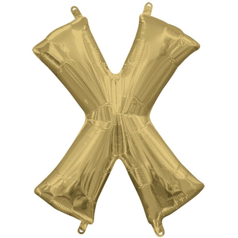 White Gold Letter X Supershape Foil Balloon 68x88cm Party Decoration