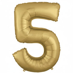 White Gold Number 5 Supershape Foil Balloon Party Decoration