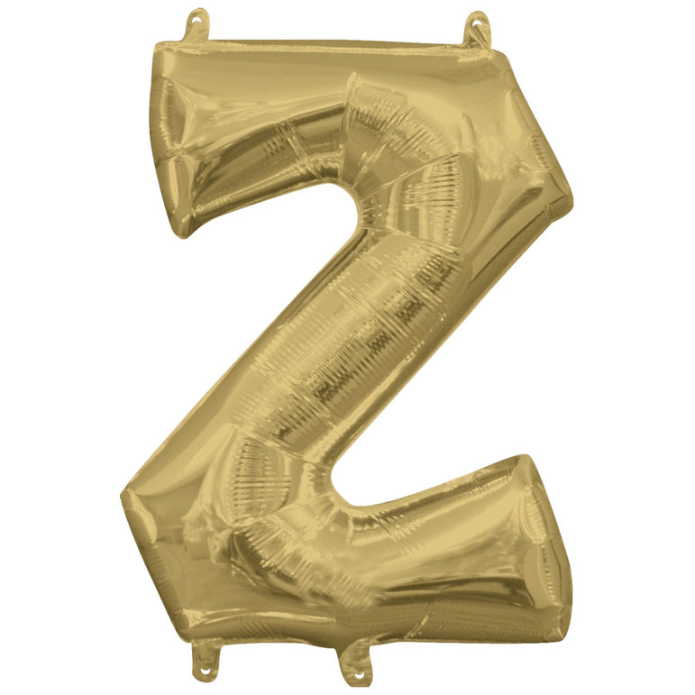 White Gold Letter Z Supershape Foil Balloon 63x83cm Party Decoration