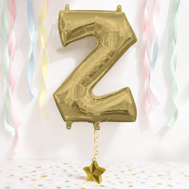 White Gold Letter Z Supershape Foil Balloon 63x83cm Party Decoration - Party Centre