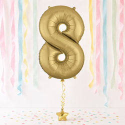White Gold Number 8 Supershape Foil Balloon 53x86cm Party Decoration