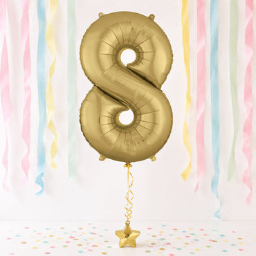 White Gold Number 8 Supershape Foil Balloon 53x86cm Party Decoration - Party Centre