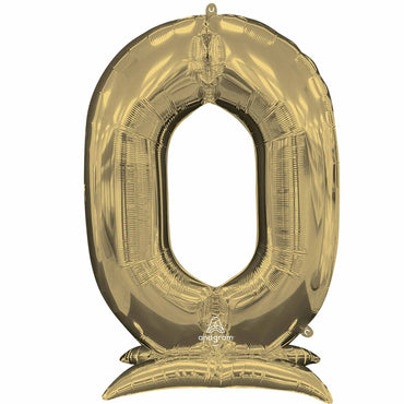 White Gold Stand-Up Number Foil Balloon - Party Centre