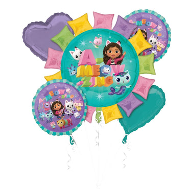 Gabbys Dollhouse Bouquet Foil Balloon Boquet 5pcs - Party Centre