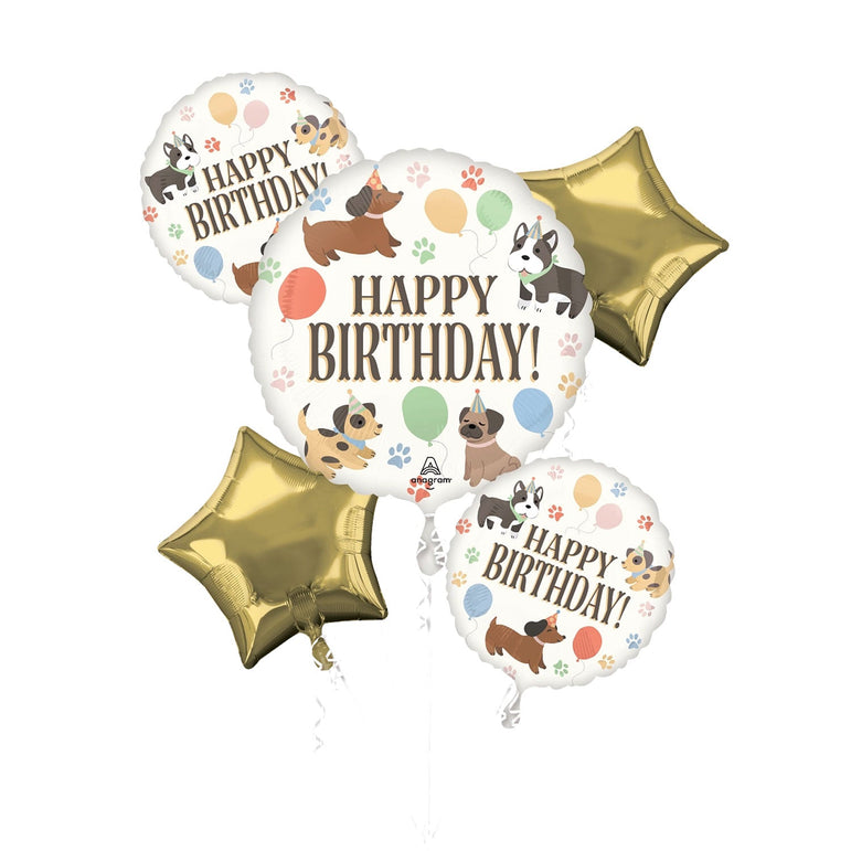 Pawsome Party Happy Birthday Balloons Bouquet