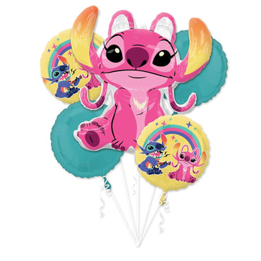 Disney Lilo & Stitch Foil Balloon Bouquet 5pcs - Party Centre