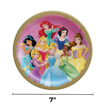 Disney Princess Round Paper Plates 7inches 8pcs - Party Centre