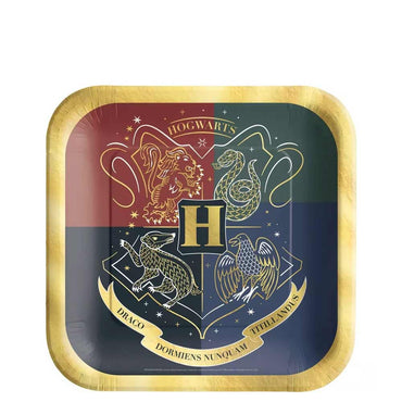 Hogwartz University Harry Potter Metallic Paper Plates 7in, 8pcs - Party Centre