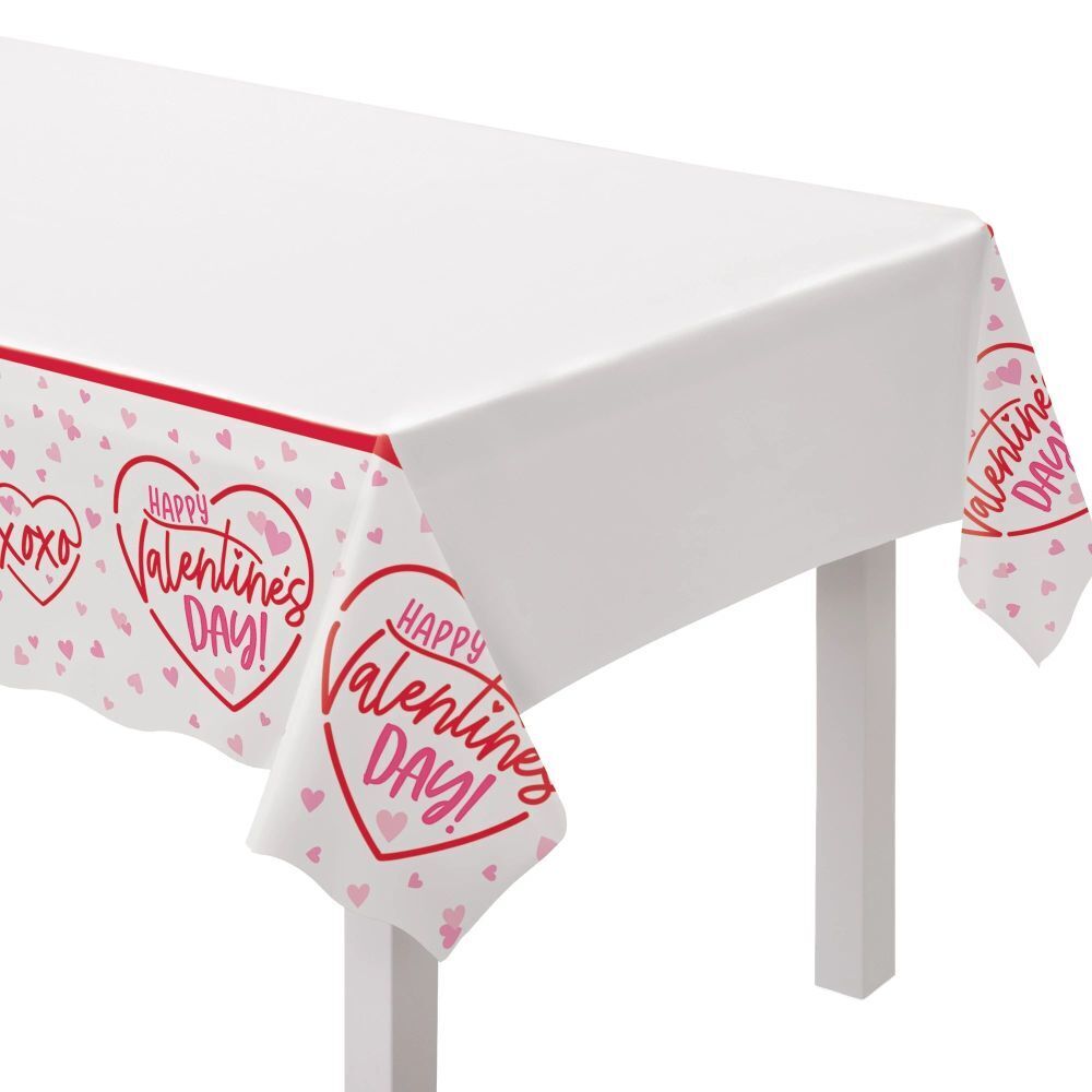 Cross My Heart Plastic Tablecover - Party Centre