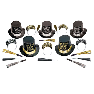 طقم ميدنايت إليجانس أسود وفضي وذهبي 10 إنش - Party Centre