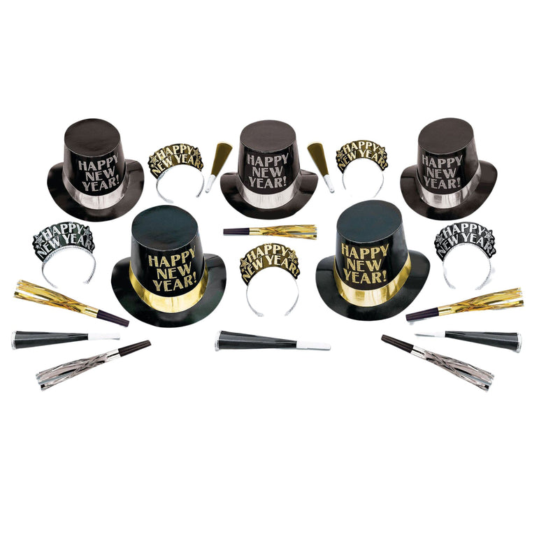 طقم ميدنايت إليجانس أسود وفضي وذهبي 10 إنش