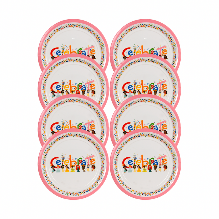 Cute Celebration D100 Princess Plate 9in, 8pcs