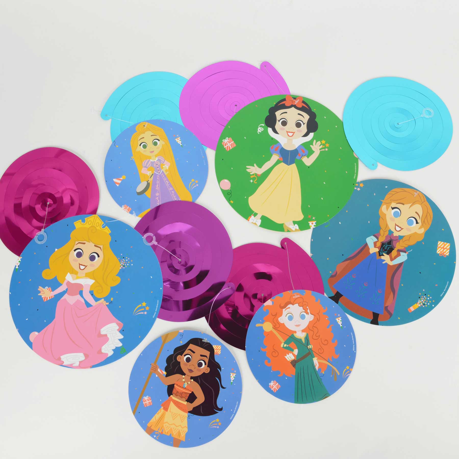 Cute Celebration Disney D100 Princess Swirl 6pcs - Party Centre