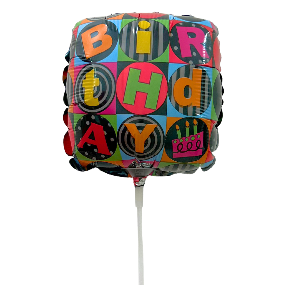 Birthday Squares Mini Shape Balloon - Party Centre