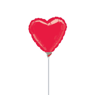 Metallic Red Heart Foil Balloon 4in Balloons & Streamers - Party Centre - Party Centre