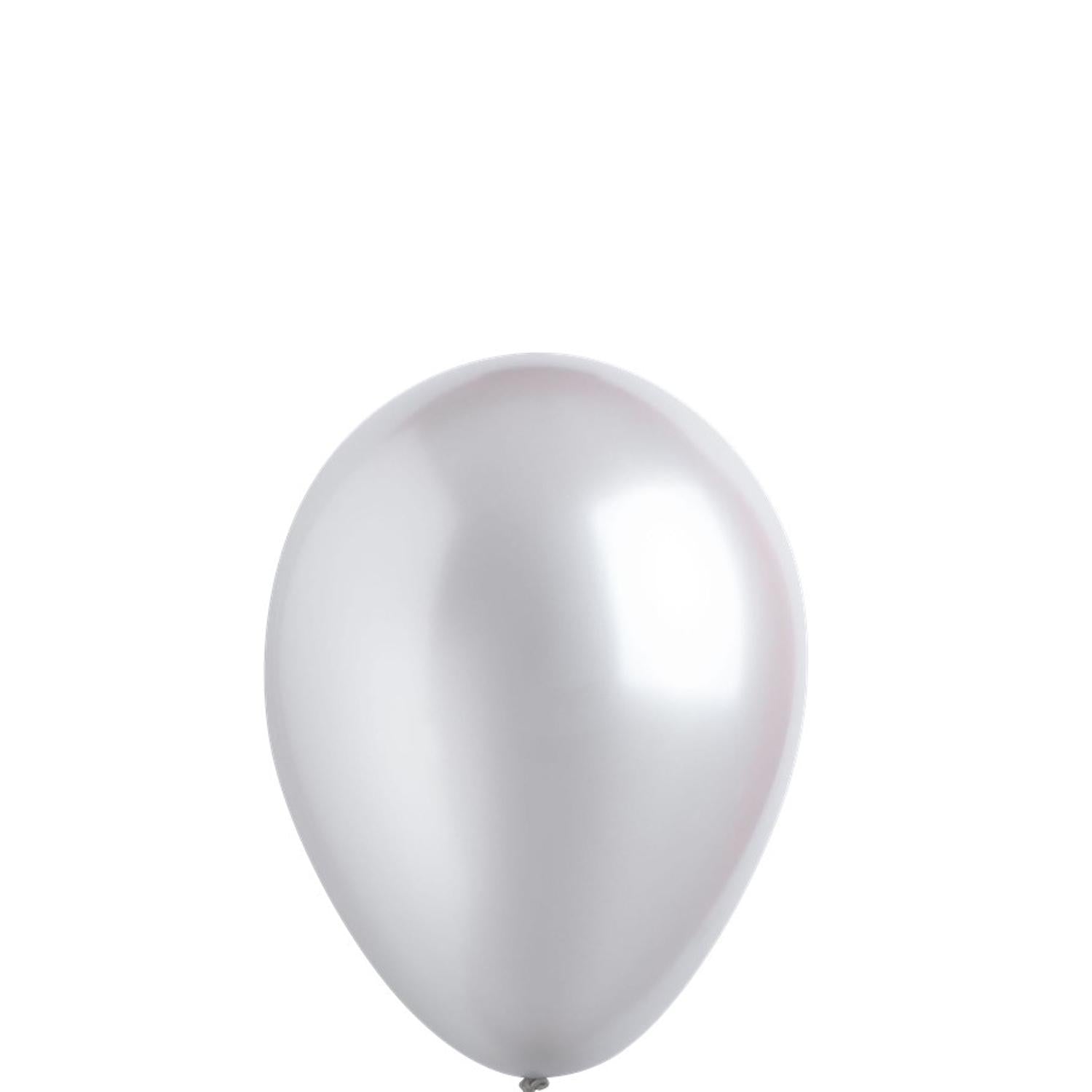 Metallic Silver Latex Balloons 5in,100pcs Balloons & Streamers - Party Centre - Party Centre