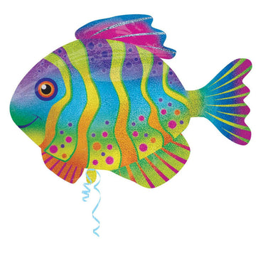 Prismatic Fish Foil Balloon 33 x 23in Balloons & Streamers - Party Centre - Party Centre