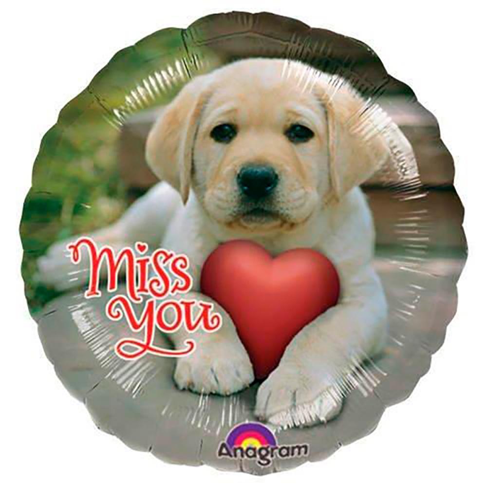 Miss You Puppy Floatograph Foil Balloon 18in Balloons & Streamers - Party Centre - Party Centre