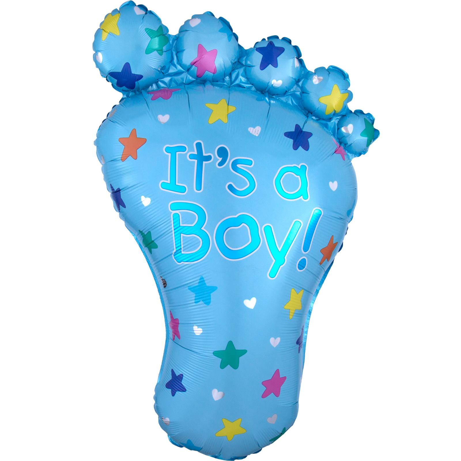 It's A Boy Foot Foil Balloon 23 x 32in Balloons & Streamers - Party Centre - Party Centre