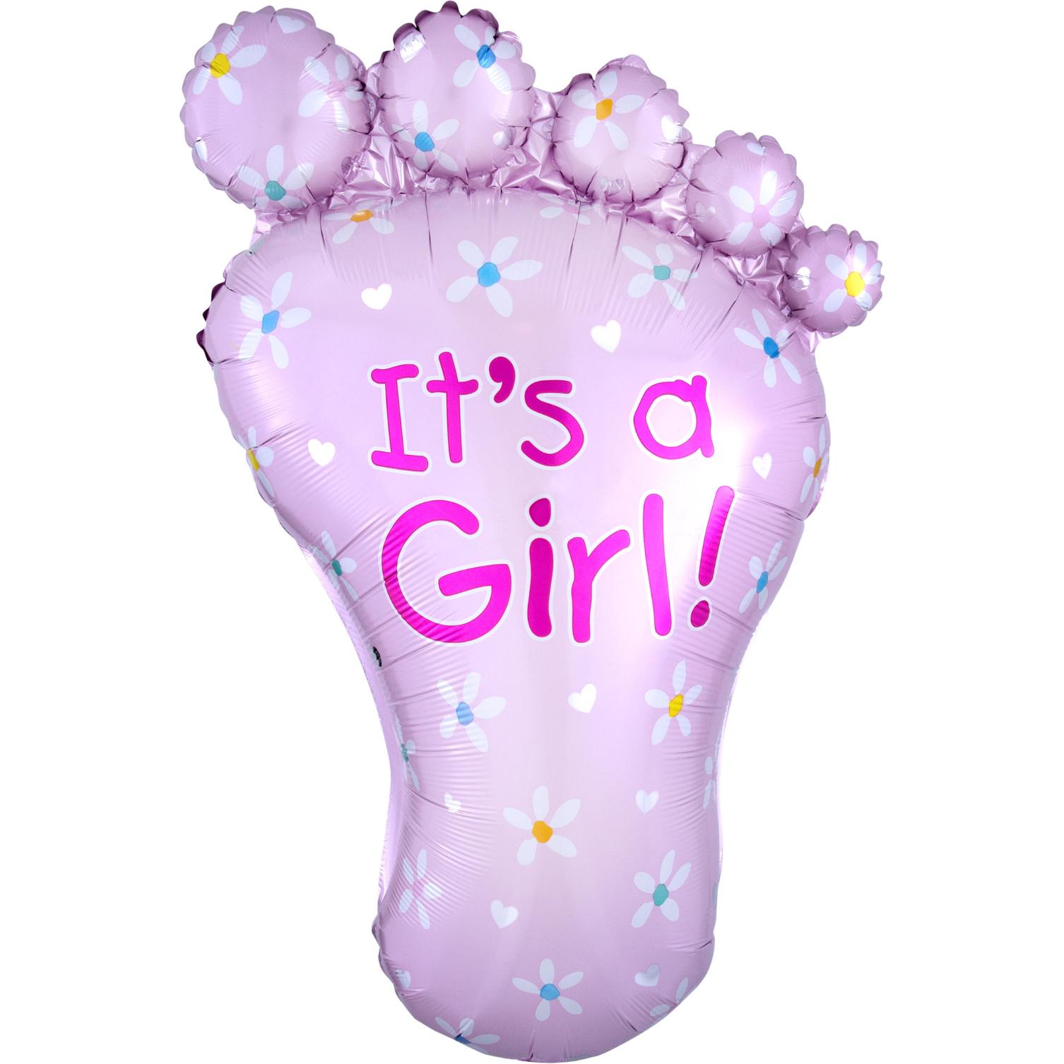 It's A Girl Foot Foil Balloon 23 x 32in Balloons & Streamers - Party Centre - Party Centre