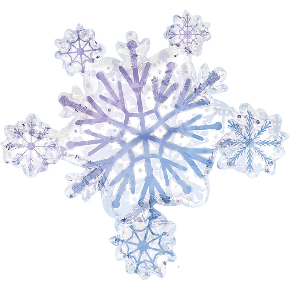 Snowflake Cluster Prismatic SuperShape Balloon 32 x 30in Balloons & Streamers - Party Centre - Party Centre