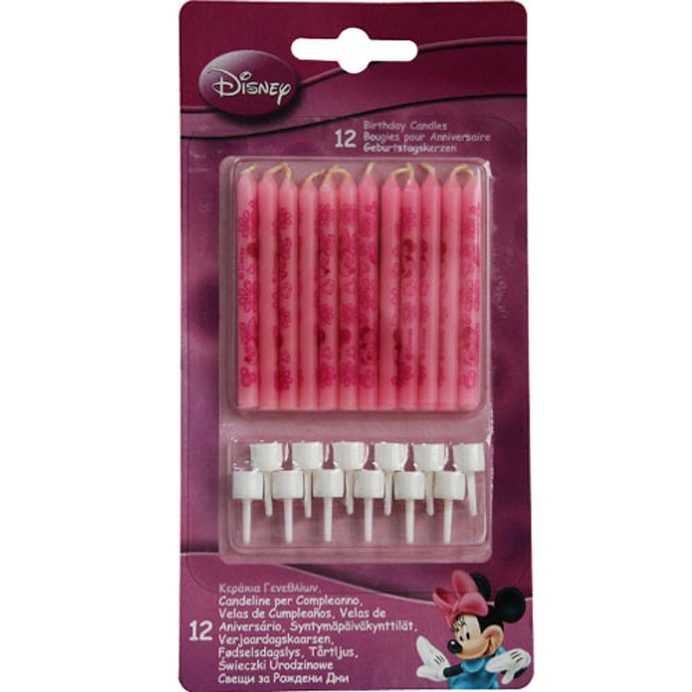 Minnie Birthday Candles With Holders 12pcs Party Accessories - Party Centre - Party Centre