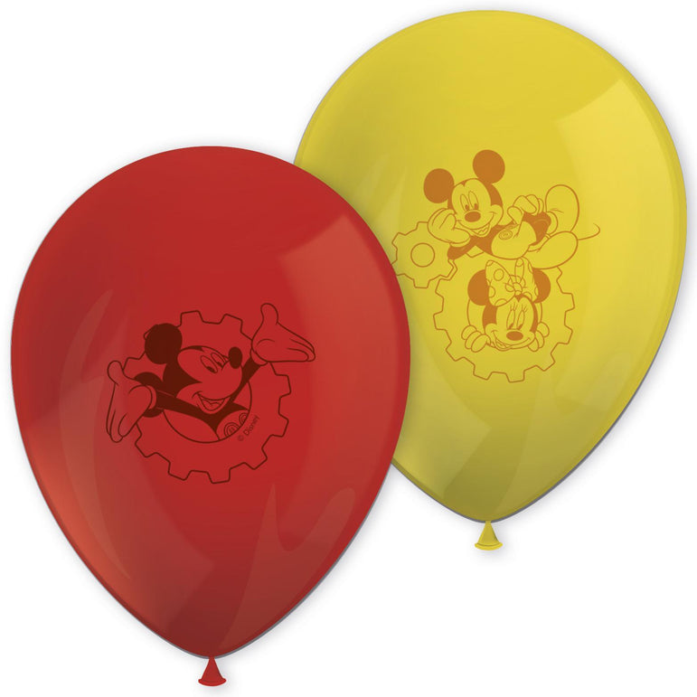 Disney Playful Mickey Latex Balloon 11in, 8pcs Balloons & Streamers - Party Centre