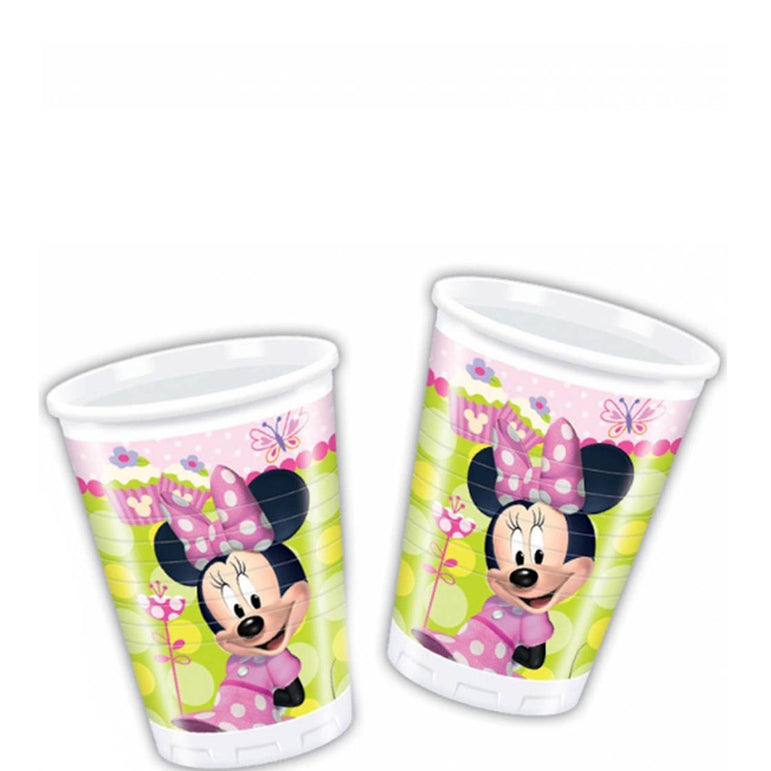 Disney Minnie Bow-Tique Plastic Cups 8pcs Printed Tableware - Party Centre