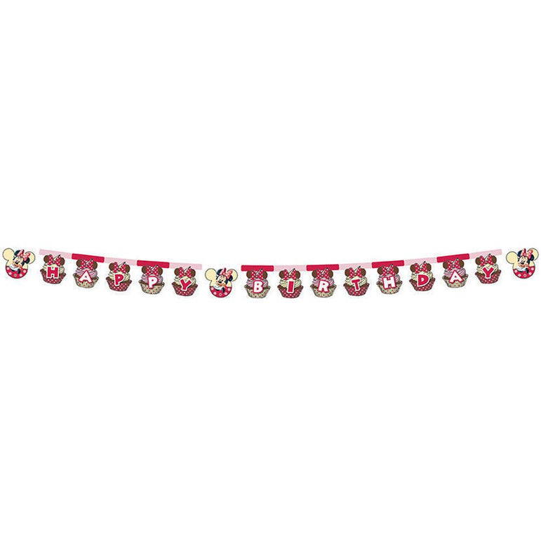 Disney Minnie Café Happy Birthday Die Cut Banner Decorations - Party Centre