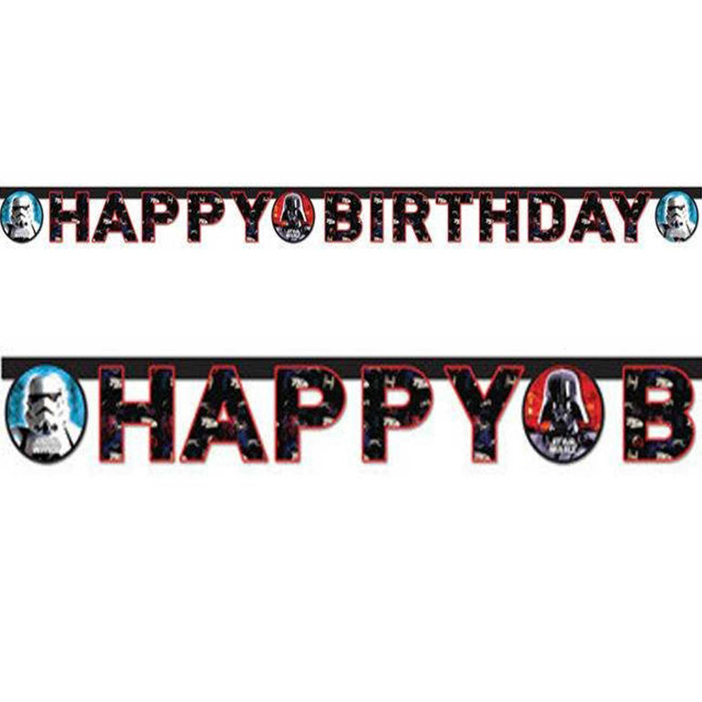 Star Wars Happy Birthday Die Cut Banner Decorations - Party Centre