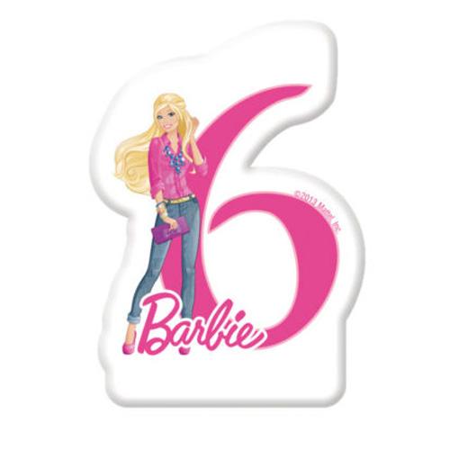 Barbie Sparkle Numeral Candle No. 6 Party Accessories - Party Centre - Party Centre