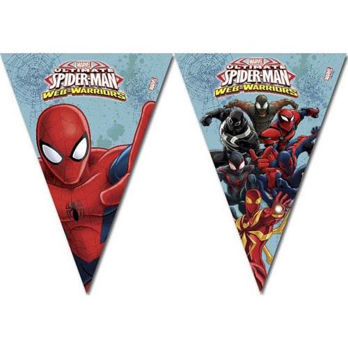 Ultimate Spiderman Web Warriors Plastic Flag Banners Decorations - Party Centre