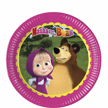 Masha and the Bear Paper Plates 9in 8pcs Printed Tableware - Party Centre - Party Centre
